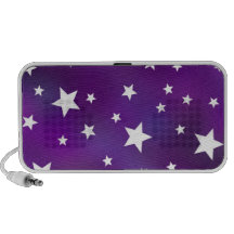 Teste padrão de estrela roxo e branco caixinhas de som portátil