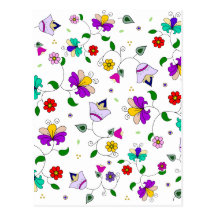 teste padrão de flor de roda colorido Arménio-insp Cartao Postal
