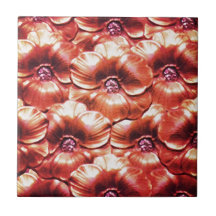 Teste padrão de flores de prata vermelho azulejos de cerâmica 