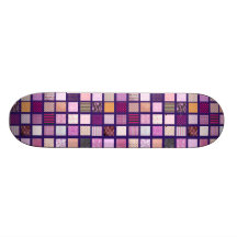 Teste padrão de mosaico cor-de-rosa skates
