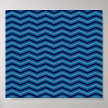 Teste padrão de ziguezague azul pôsteres