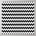 Teste padrão de ziguezague preto e branco poster