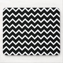 Teste padrão de ziguezague preto e branco mouse pads