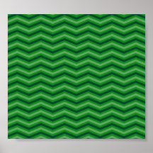 Teste padrão de ziguezague verde posters