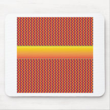 Teste padrão de ziguezague vermelho e amarelo mousepad