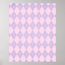 teste padrão do argyle do rosa e da lavanda poster