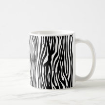 Teste padrão do impressão da zebra - preto e branc caneca