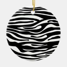 Teste padrão do impressão da zebra - preto e branc enfeite para arvore de natal