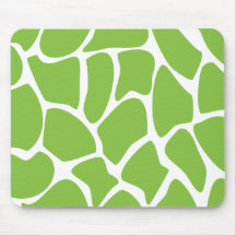 Teste padrão do impressão do girafa. Verde do safa Mouse Pad