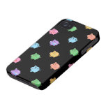Teste padrão do porco do arco-íris no preto capas de iPhone 4 Case-Mate