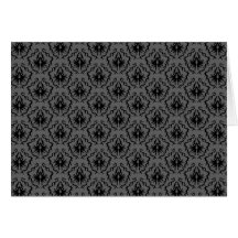 Teste padrão elegante à moda. Damasco preto e cinz Cartao
