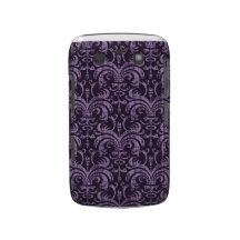Teste padrão elegante cinzento roxo do damasco gót capa blackberry bold