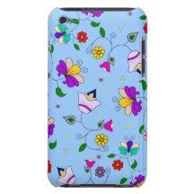 teste padrão floral Arménio-inspirado - azul Capas iPod Barely There