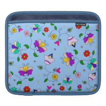 teste padrão floral Arménio-inspirado - azul Bolsas De iPad