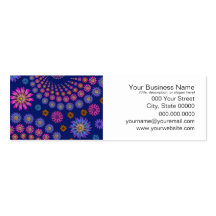 Teste padrão floral azul roxo cor-de-rosa no azul cartoes de visitas
