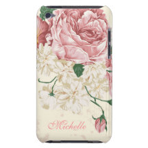 Teste padrão floral do rosa elegante do vintage capas iPod barely there