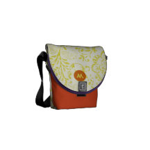 Teste padrão floral do vintage moderno do limão do bolsa mensageiro