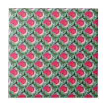 Teste padrão floral, rosa e verde azulejo