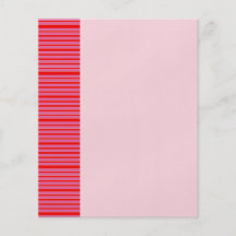 Teste padrão listrado rosa vermelha panfleto personalizado