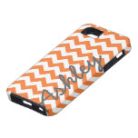 Teste padrão na moda de Chevron com nome - cinza a Capas iPhone 5