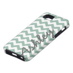Teste padrão na moda de Chevron com nome - cinza d Capas De iPhone 5 Case-Mate