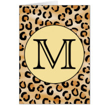 Teste padrão personalizado do impressão do leopard cartão