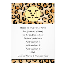 Teste padrão personalizado do impressão do leopard convite