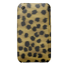 Teste padrão preto e dourado do impressão da chita capa iPhone 3 Case-Mate