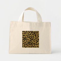 Teste padrão preto e dourado do impressão da chita bolsas de lona