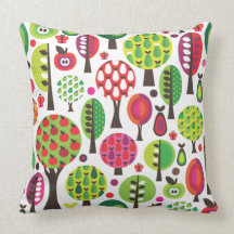 Teste padrão retro bonito da pera e da flor da maç travesseiros de decoração