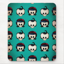 Teste padrão Rockabilly dos crânios Mouse Pads