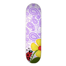 Teste padrão roxo de Paisley; Joaninha Skate