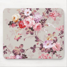 Teste padrão roxo rosa vermelha elegante dos rosas mousepad