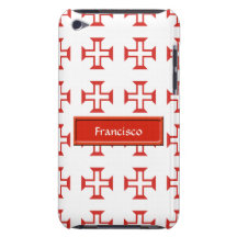 Teste padrão transversal vermelho de Templar Capas iPod Touch Case-Mate