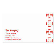 Teste padrão transversal vermelho de Templar Cartões De Visitas