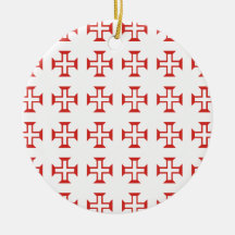 Teste padrão transversal vermelho de Templar Enfeites De Natal