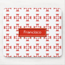 Teste padrão transversal vermelho de Templar Mousepad