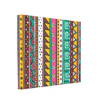 Teste padrão tribal colorido impressão de canvas envolvida