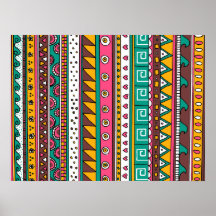 Teste padrão tribal colorido posteres
