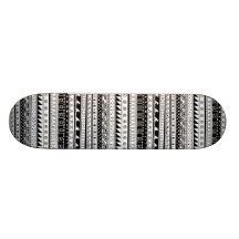 Teste padrão tribal preto e branco skate
