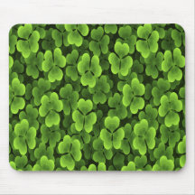 Teste padrão verde da planta do trevo mouse pad