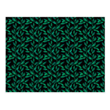 Teste padrão verde escuro da folha cartoes postais