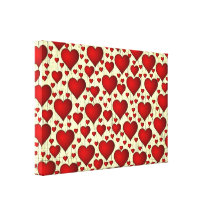 Teste padrão vermelho dos corações impressão em canvas