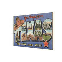 TexasGreetings do estado solitário da estrela Impressão De Canvas Envolvida