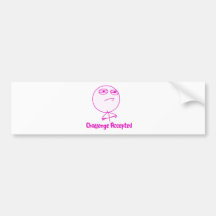 Texto cor-de-rosa & branco aceitado desafio adesivos