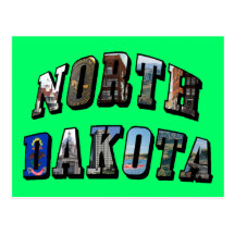 Texto da imagem de North Dakota Cartoes Postais