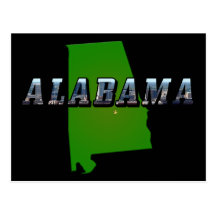 Texto do mapa e da imagem de Alabama Cartao Postal