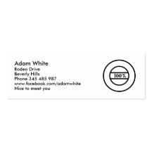 texto do selo de 100% cartões de visitas