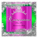 Tiara do limão do rosa quente do aniversário de Qu Convites