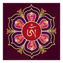 Tibetano OM na mandala do trono de Lotus Convite